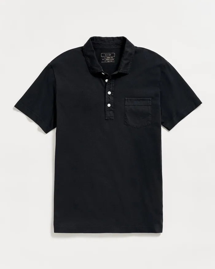 Men Pensacola Polo Black Billy Reid Polos Tees and Henleys