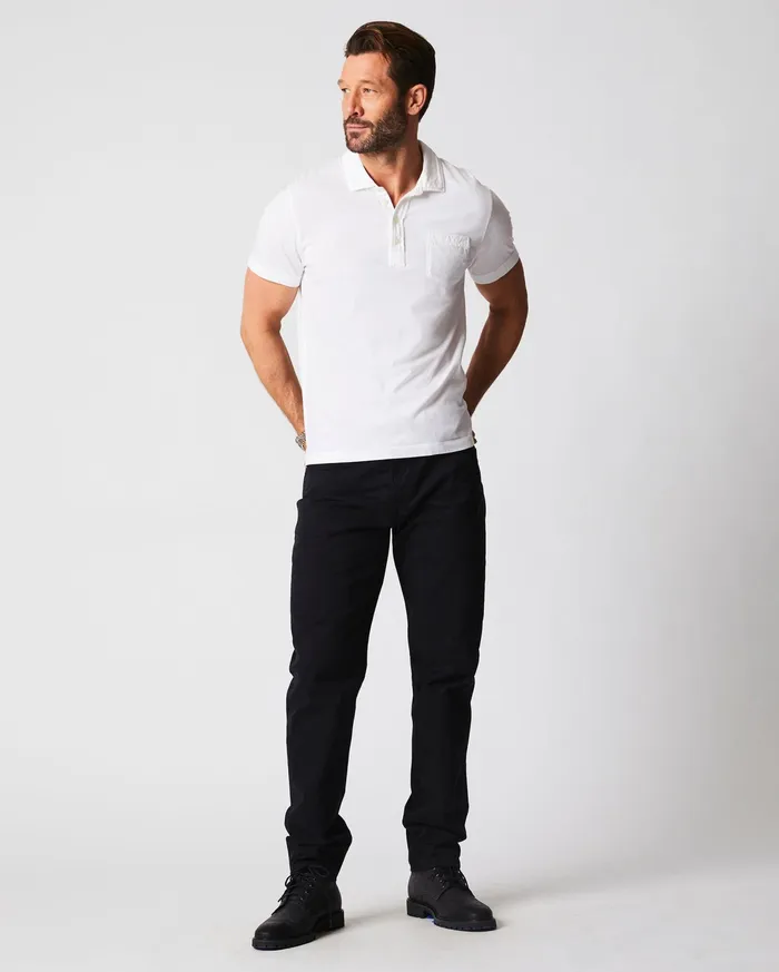 Men Pensacola Polo White Billy Reid Polos Tees and Henleys