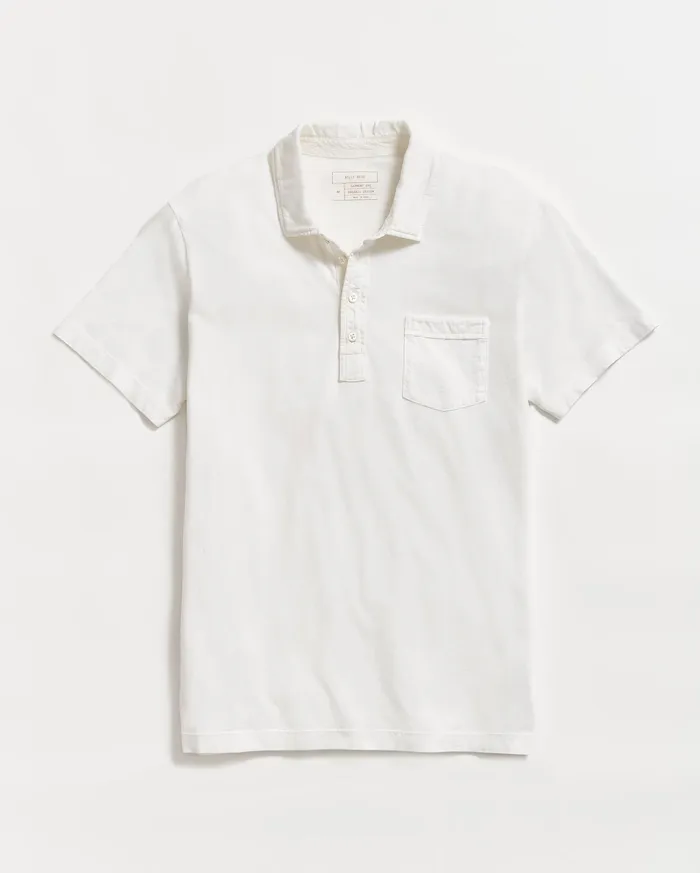 Men Pensacola Polo White Billy Reid Polos Tees and Henleys