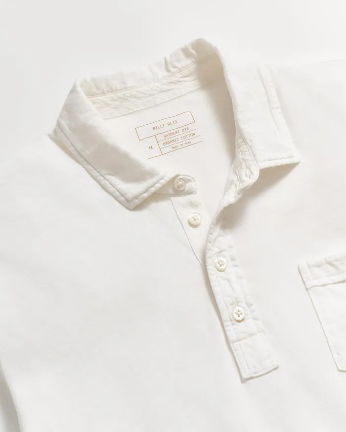 Men Pensacola Polo White Billy Reid Polos Tees and Henleys