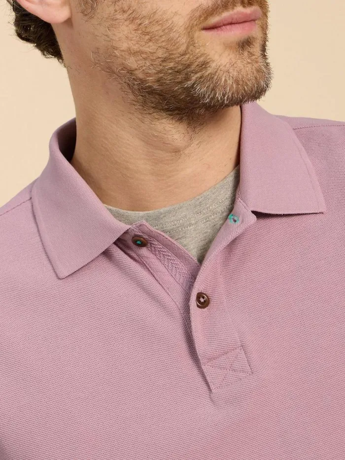 Men POLO SHIRTS White Stuff Utility Polo Light Purple Men POLO SHIRTS White Stuff Utility Polo Light Purple