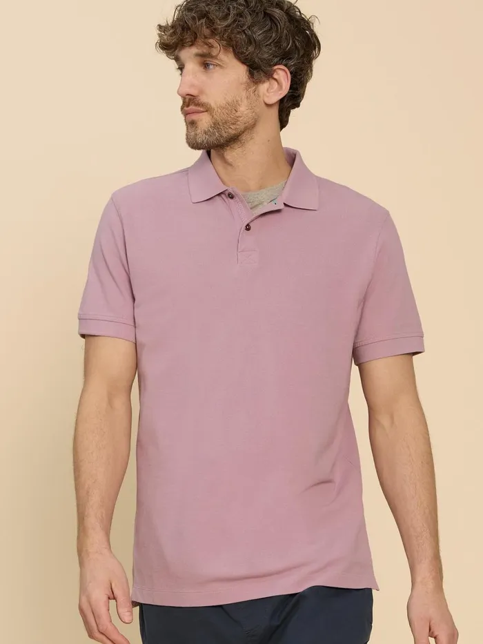 Men POLO SHIRTS White Stuff Utility Polo Light Purple Men POLO SHIRTS White Stuff Utility Polo Light Purple