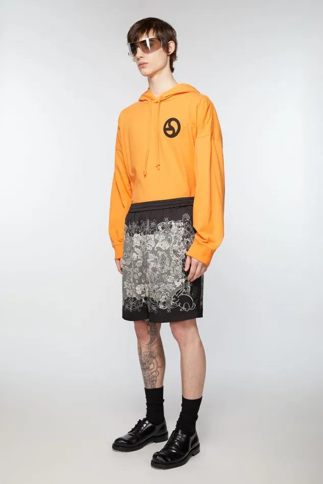 Men Print Shorts Blackecru Acne Studios Shorts