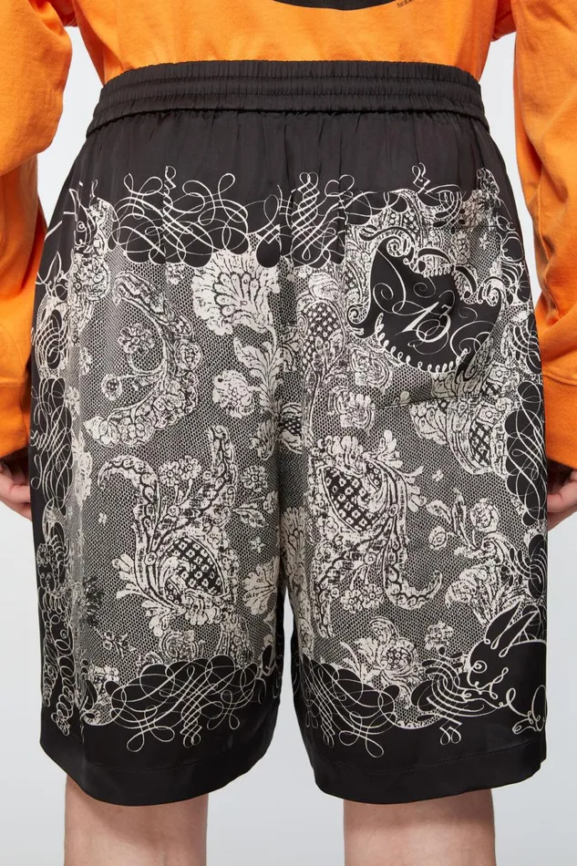 Men Print Shorts Blackecru Acne Studios Shorts