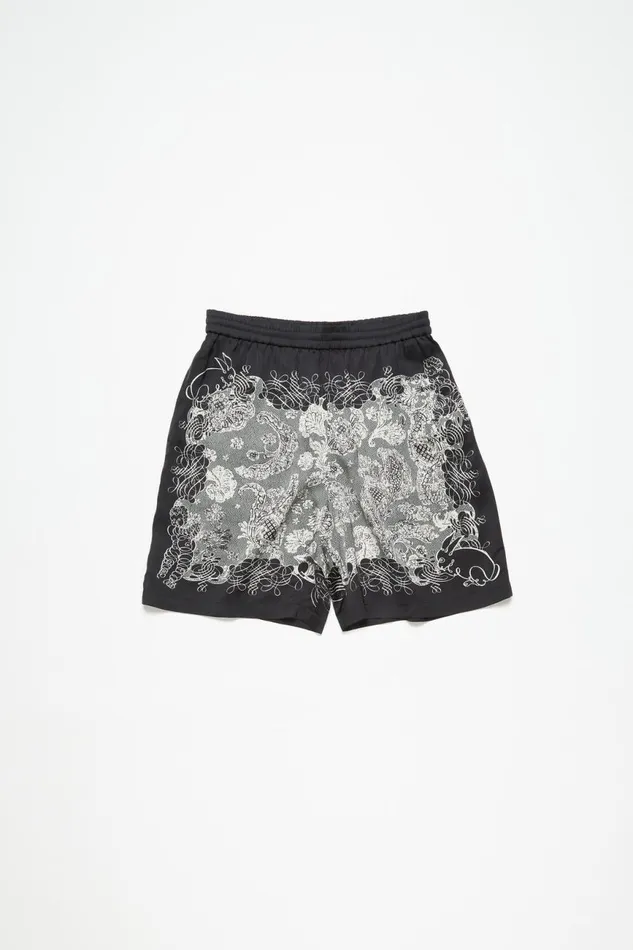 Men Print Shorts Blackecru Acne Studios Shorts
