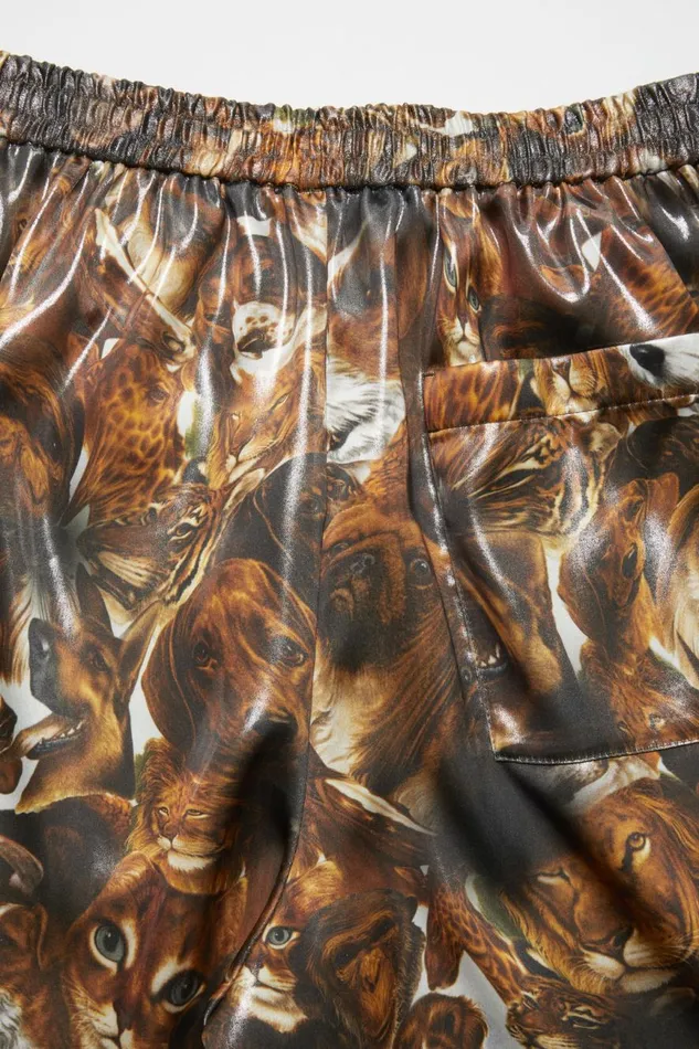 Men Print Trousers Brownmulti Acne Studios Trousers