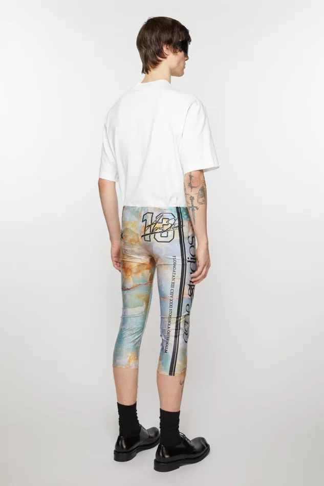 Men Print Trousers Pastel Green Acne Studios Trousers