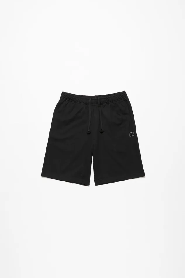 Men Printed Sweat Shorts Black Acne Studios Shorts