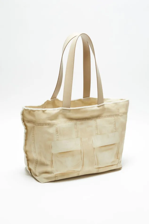 Men Printed Tote Bag Oat Beige Acne Studios Bags