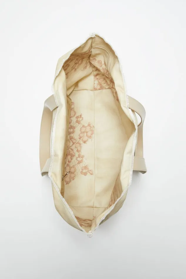 Men Printed Tote Bag Oat Beige Acne Studios Bags