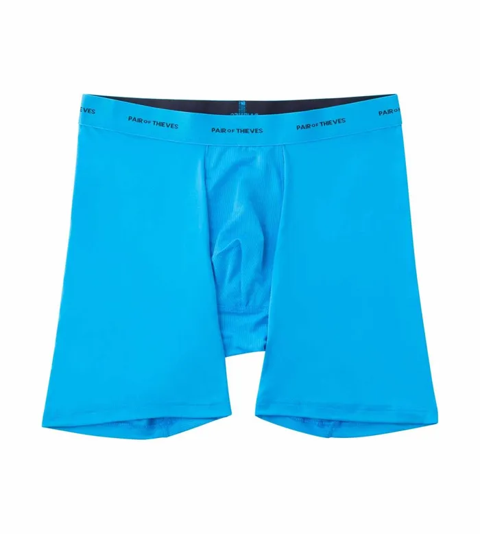 Men Quick Dry Action Blend Long Boxer Briefs Blue Underwear 3 Pack Pair Of Thieves Long Boxer Briefs