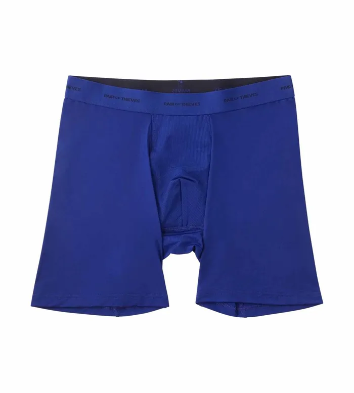 Men Quick Dry Action Blend Long Boxer Briefs Blue Underwear 3 Pack Pair Of Thieves Long Boxer Briefs