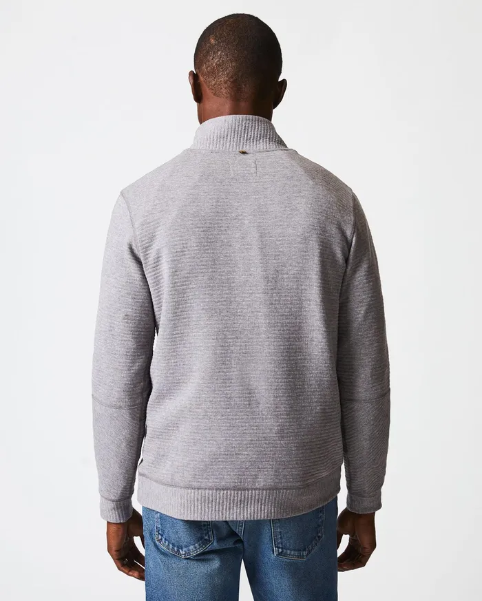 Men Quilted Half Zip Medium Grey Billy Reid Sweaters and Sweatshirts