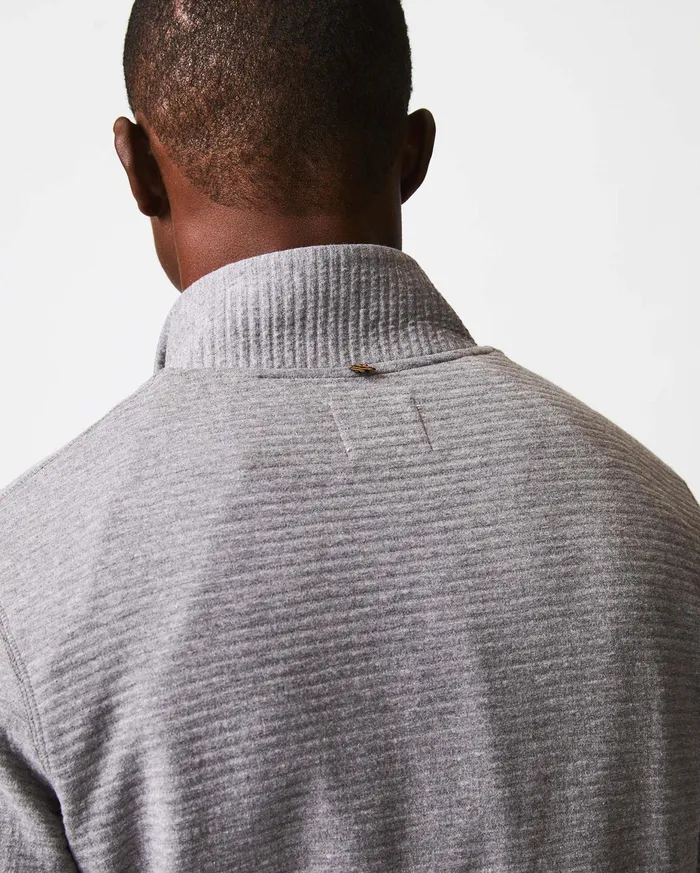 Men Quilted Half Zip Medium Grey Billy Reid Sweaters and Sweatshirts