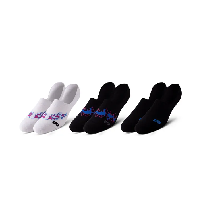 Men Ready For Everything Cushion No Show Black Blue Socks 3 Pack Pair Of Thieves No Show