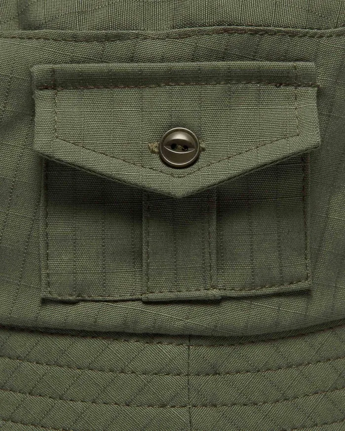 Men Ripstop Bush Hat Green YMC Headwear