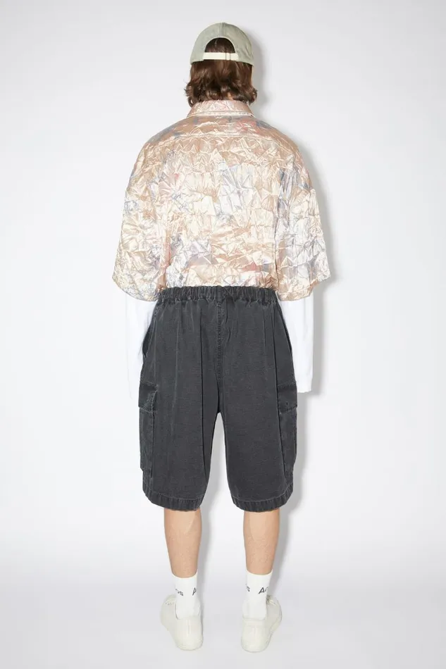 Men Ripstop Shorts Black Acne Studios Shorts