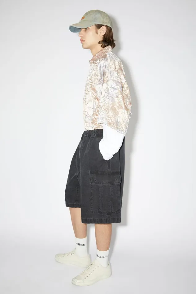 Men Ripstop Shorts Black Acne Studios Shorts