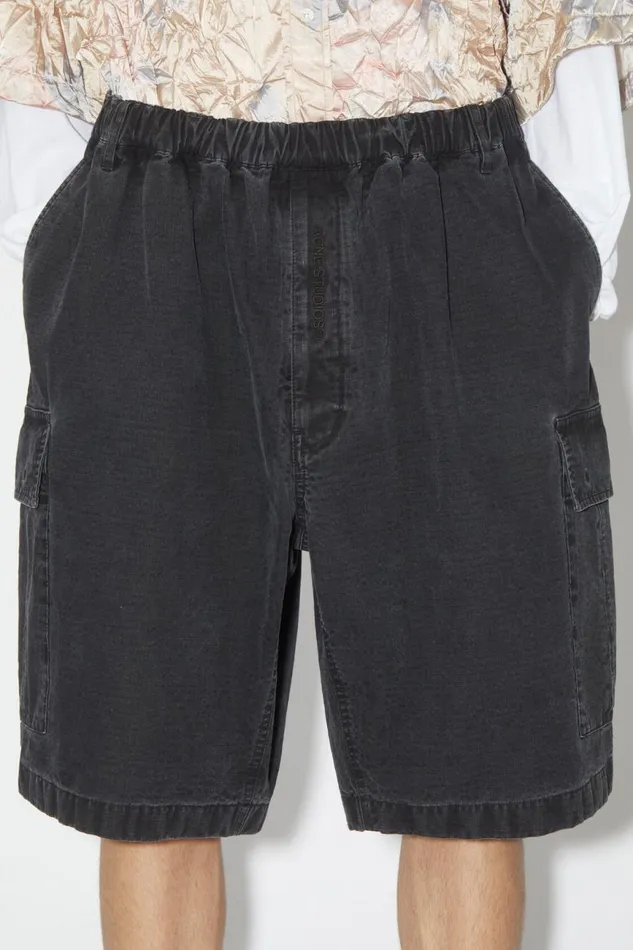 Men Ripstop Shorts Black Acne Studios Shorts