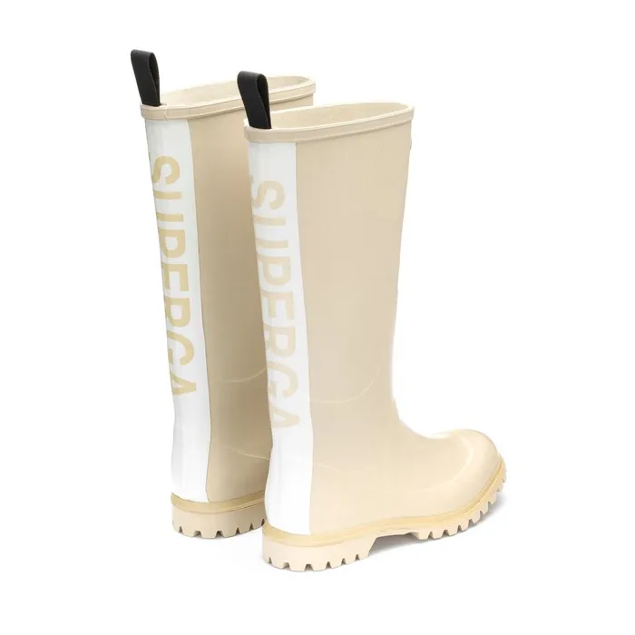 Men Rubber Boots Unisex 799 RUBBER BOOTS LETTERING High Cut BEIGE SEMOLINA Superga Gumboots
