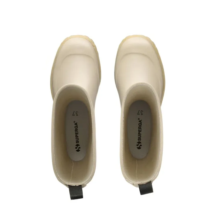 Men Rubber Boots Unisex 799 RUBBER BOOTS LETTERING High Cut BEIGE SEMOLINA Superga Gumboots