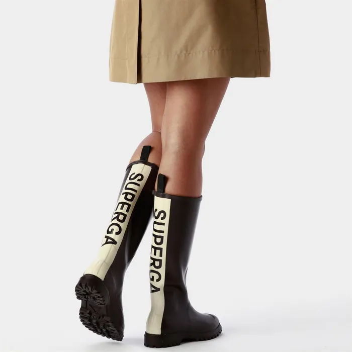 Men Rubber Boots Unisex 799 RUBBER BOOTS LETTERING High Cut BLACK BRISTOLOFF WHITE Superga Gumboots