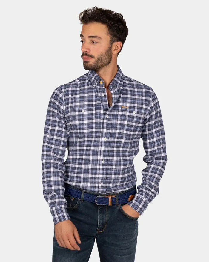 Men Shirts NZA New Zealand Auckland Blue And White Checkered Flannel Shirt 8211 Tin Blue Men Shirts NZA New Zealand Auckland Blue And White Checkered Flannel Shirt 8211 Tin Blue