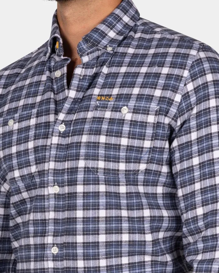 Men Shirts NZA New Zealand Auckland Blue And White Checkered Flannel Shirt 8211 Tin Blue Men Shirts NZA New Zealand Auckland Blue And White Checkered Flannel Shirt 8211 Tin Blue