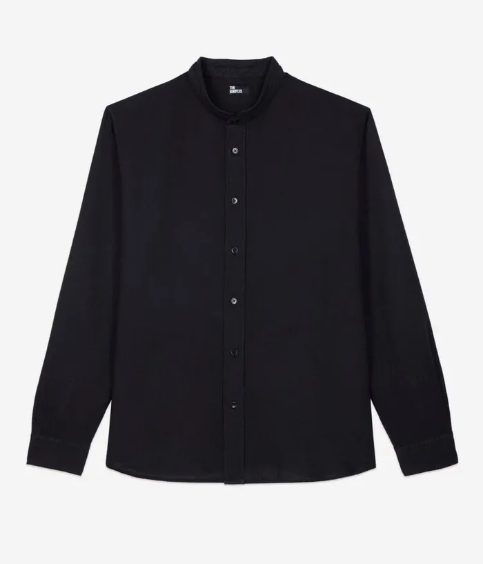 Men Shirts THE KOOPLES Black Cotton And Linen Shirt Men Shirts THE KOOPLES Black Cotton And Linen Shirt