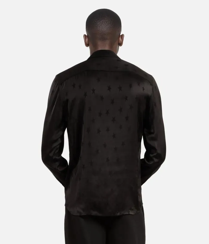 Men Shirts THE KOOPLES Black Jacquard Shirt With Stars Men Shirts THE KOOPLES Black Jacquard Shirt With Stars