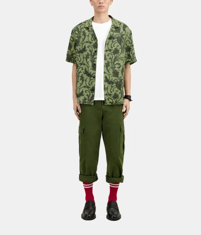 Men Shirts THE KOOPLES Green Printed Short Sleeve Shirt