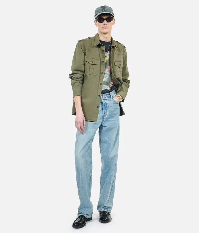 Men Shirts THE KOOPLES Khaki Officer Style Shirt