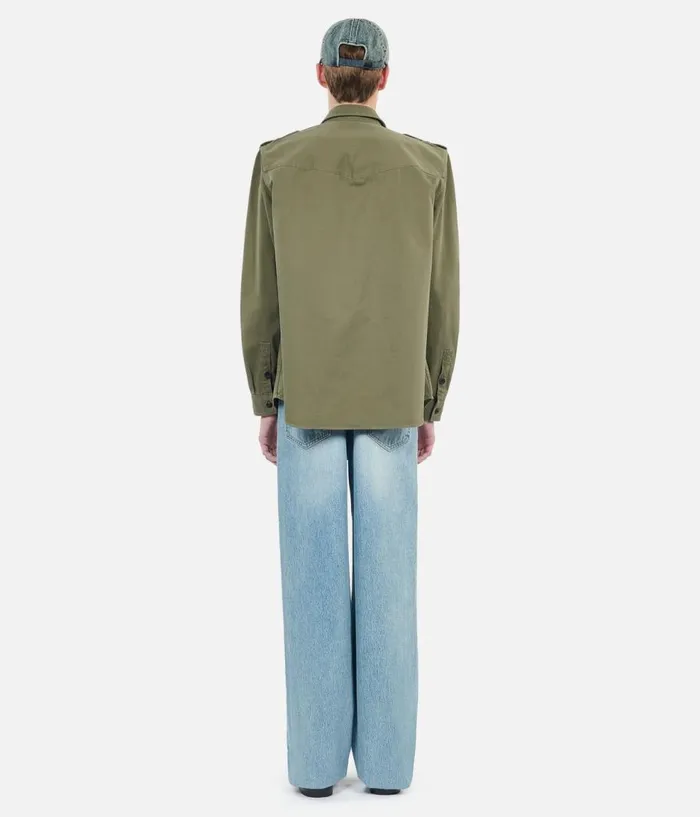 Men Shirts THE KOOPLES Khaki Officer Style Shirt Men Shirts THE KOOPLES Khaki Officer Style Shirt