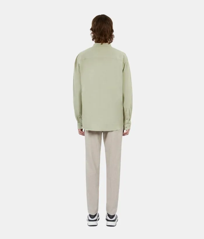 Men Shirts THE KOOPLES Light Green Cotton And Linen Shirt Men Shirts THE KOOPLES Light Green Cotton And Linen Shirt