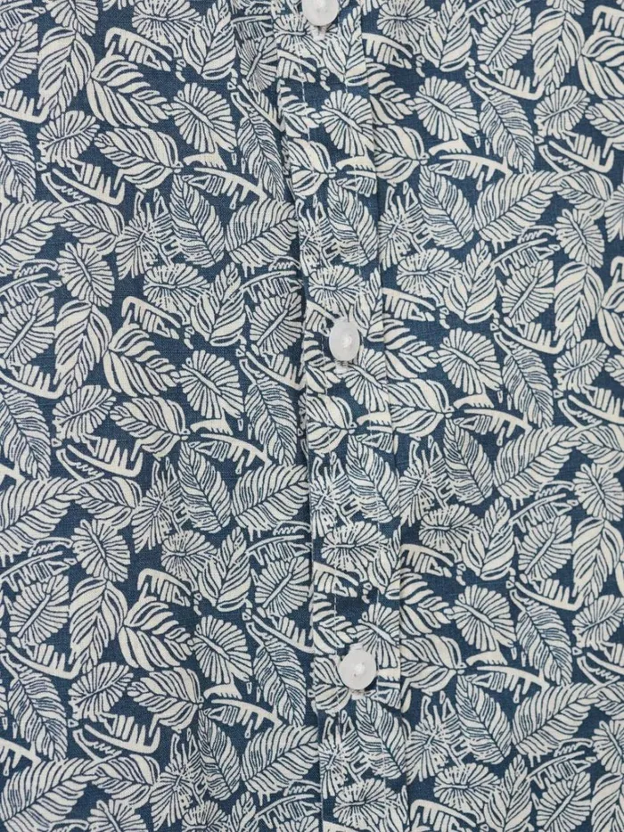 Men SHIRTS White Stuff Chorley Leaf Printed Shirt Deep Blue Men SHIRTS White Stuff Chorley Leaf Printed Shirt Deep Blue