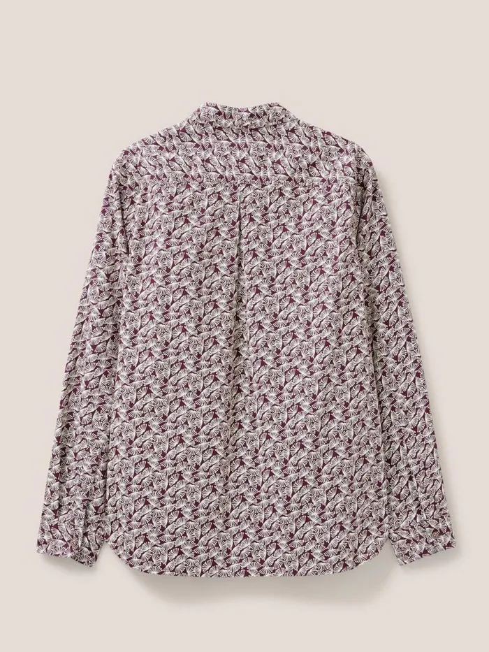 Men SHIRTS White Stuff Dandelion Printed Shirt Dk Plum Men SHIRTS White Stuff Dandelion Printed Shirt Dk Plum