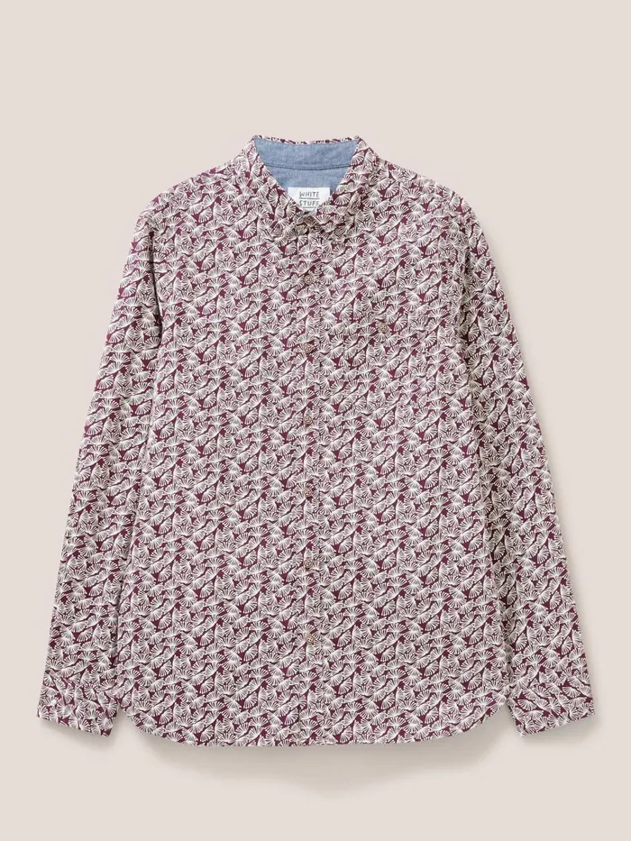 Men SHIRTS White Stuff Dandelion Printed Shirt Dk Plum Men SHIRTS White Stuff Dandelion Printed Shirt Dk Plum