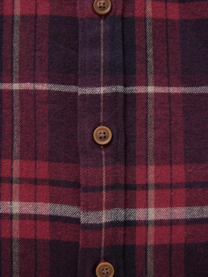 Men SHIRTS White Stuff Moxley Brushed Check Shirt Dk Red Men SHIRTS White Stuff Moxley Brushed Check Shirt Dk Red