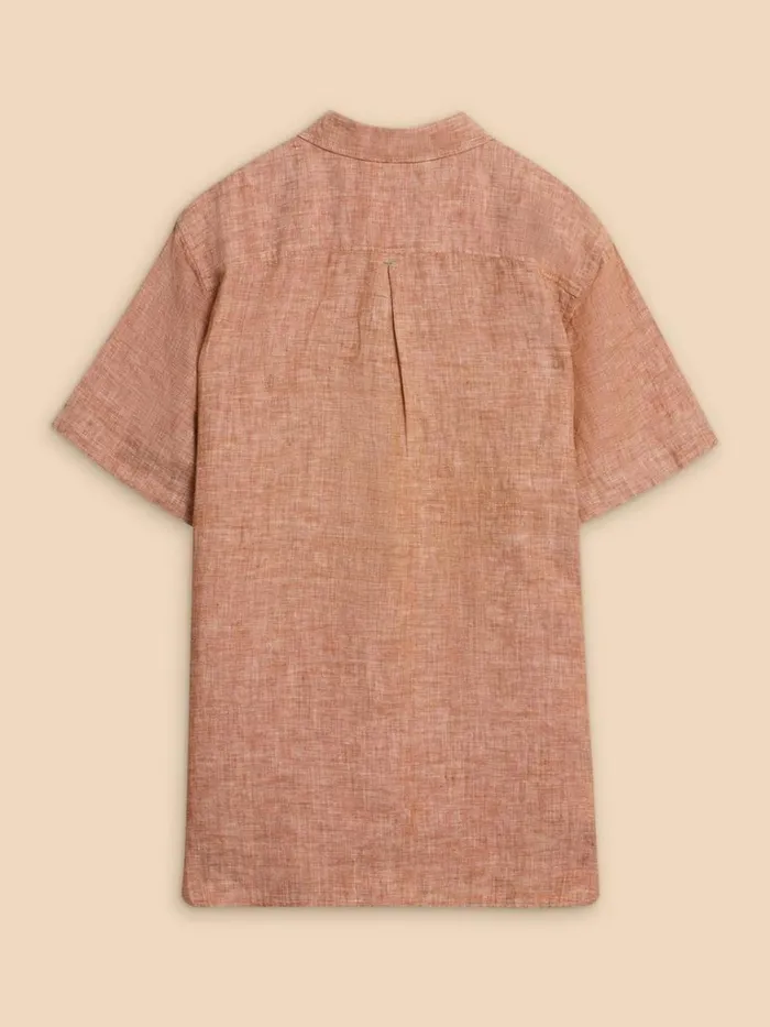 Men SHIRTS White Stuff Pembroke SS Linen Shirt Dark Orange Men SHIRTS White Stuff Pembroke SS Linen Shirt Dark Orange