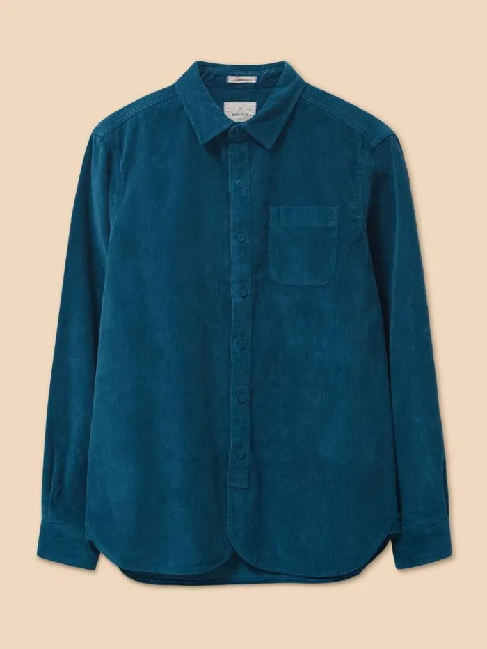 Men SHIRTS White Stuff Whitwick Cord Shirt Mid Teal Men SHIRTS White Stuff Whitwick Cord Shirt Mid Teal