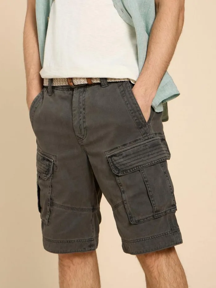 Men SHORTS White Stuff Halsall Organic Cargo Short Pure Black Men SHORTS White Stuff Halsall Organic Cargo Short Pure Black