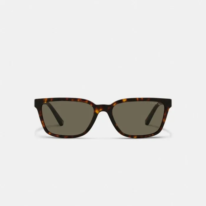 Men Signature Workmark Square Sunglasses Dark Tortoise Coach Sunglasses
