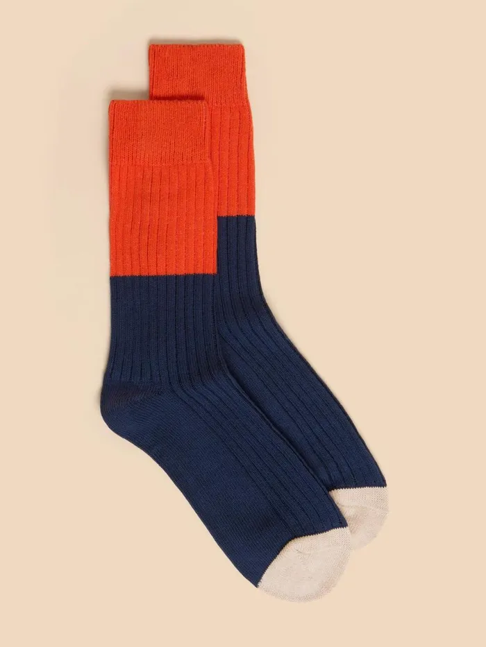 Men SOCKS White Stuff Ribbed Colour Block Ankle Sock Navy Multi Men SOCKS White Stuff Ribbed Colour Block Ankle Sock Navy Multi
