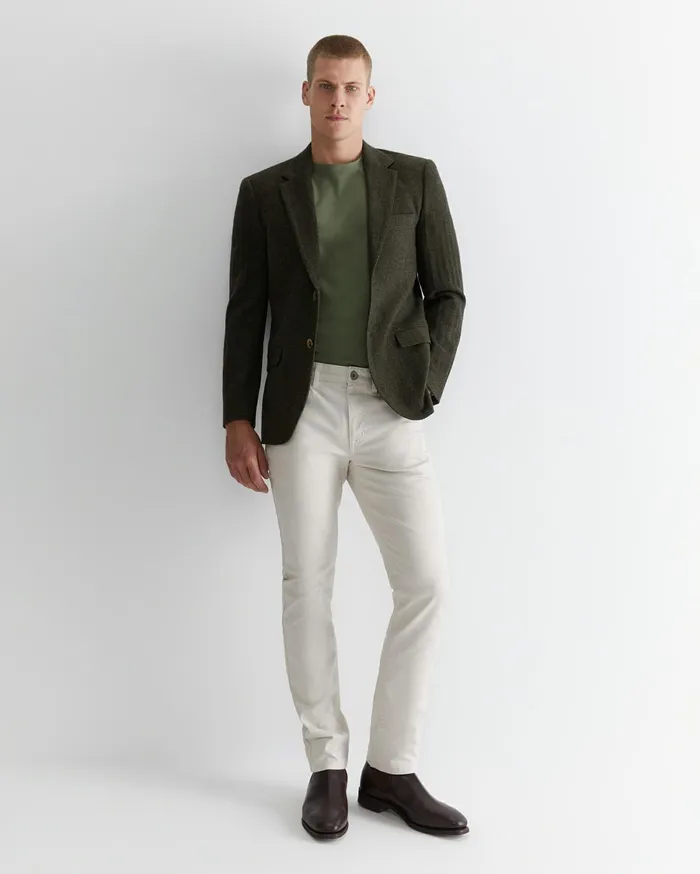 Men Sportscraft Jackets and Blazers Herringbone Wool Blazer Moss