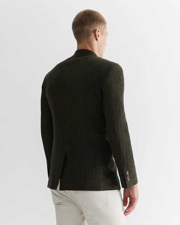 Men Sportscraft Jackets and Blazers Herringbone Wool Blazer Moss