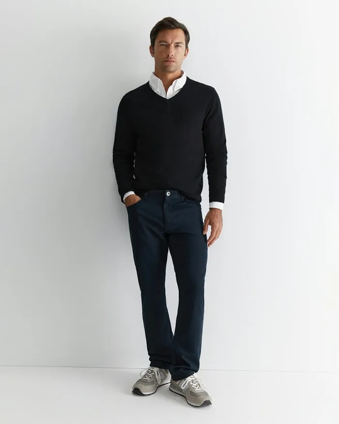 Men Sportscraft Knitwear Merino VNeck Knit Black