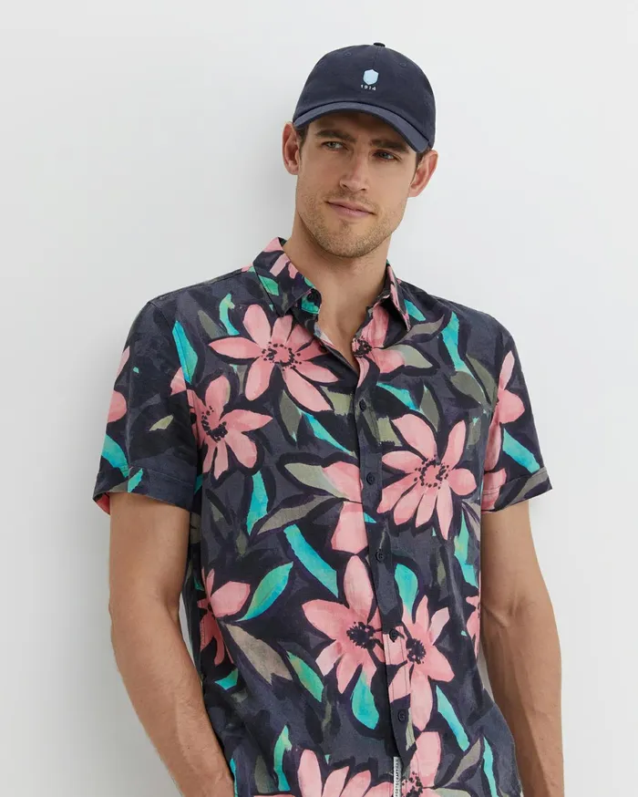 Men Sportscraft Shirts Lane Print Shirt Green