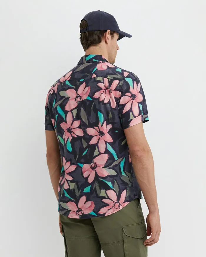 Men Sportscraft Shirts Lane Print Shirt Green