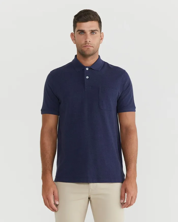 Men Sportscraft TShirts and Polos Pique Polo Melange Ink Melange