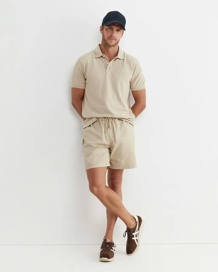 Men Sportscraft TShirts and Polos SC Melange Pique Polo Beige